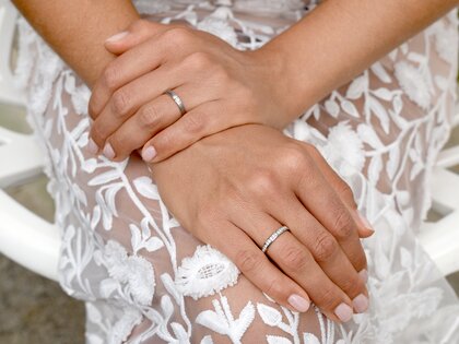 Engagement ring Infinity in silver 925/- with diamond 0.07ct H/SI