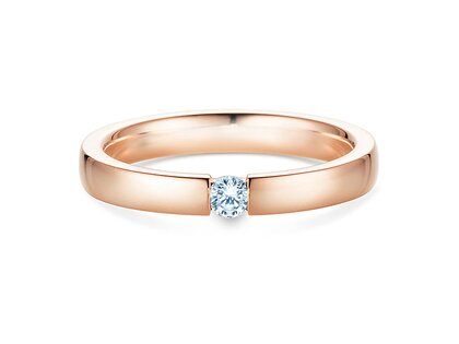 Engagement ring Infinity in 18K rosé gold with diamond 0.10ct H/SI