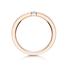Engagement ring Infinity in 18K rosé gold with diamond 0.10ct H/SI