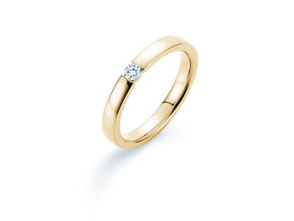 Engagement ring Infinity in 18K yellow gold with diamond 0.10ct H/SI