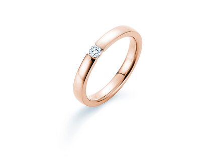 Engagement ring Infinity in 18K rosé gold with diamond 0.10ct H/SI