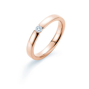 Engagement ring Infinity in 18K rosé gold with diamond 0.10ct H/SI
