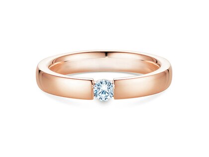 Engagement ring Infinity in 18K rosé gold with diamond 0.15ct G/SI