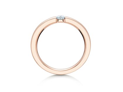 Engagement ring Infinity in 18K rosé gold with diamond 0.15ct G/SI