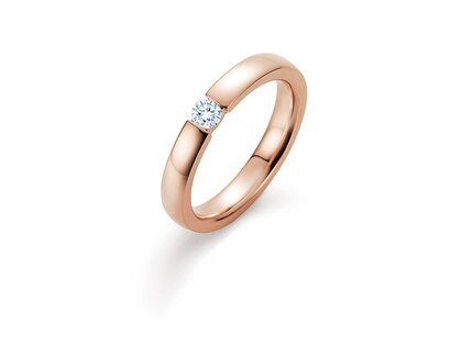 Engagement ring Infinity in 18K rosé gold with diamond 0.15ct G/SI