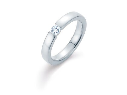 Engagement ring Infinity in 14K white gold with diamond 0.20ct G/SI