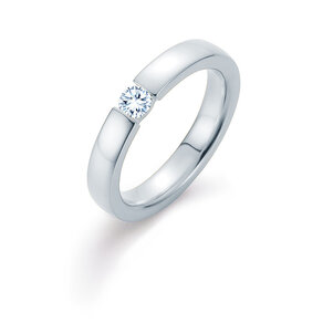 Engagement ring Infinity in 14K white gold with diamond 0.20ct G/SI