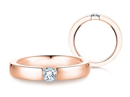 Engagement ring Infinity in 14K rosé gold with diamond 0.03ct G/SI