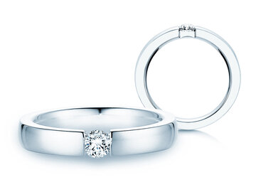 Engagement ring Infinity in 14K white gold with diamond 0.25ct G/SI