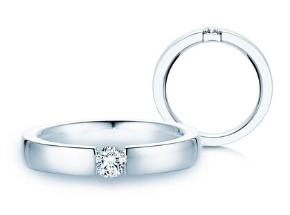 Engagement ring Infinity in platinum 950/- with diamond 0.25ct H/SI