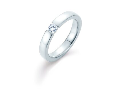 Engagement ring Infinity in 18K white gold with diamond 0.30ct H/SI