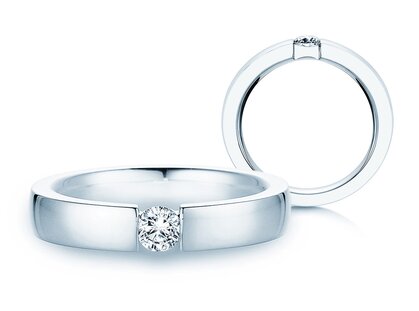 Engagement ring Infinity in 14K white gold with diamond 0.30ct G/SI