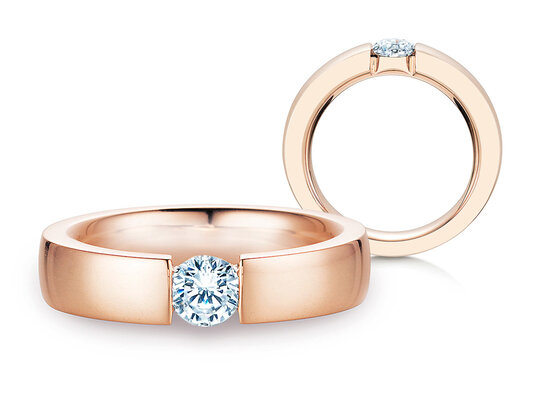 Engagement ring Infinity in 9K rosé gold with diamond 0.50ct