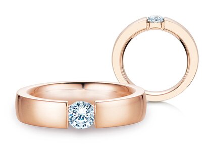 Engagement ring Infinity in 14K rosé gold with diamond 0.50ct H/SI