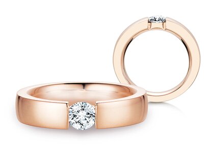 Engagement ring Infinity in 18K rosé gold with diamond 0.50ct G/SI