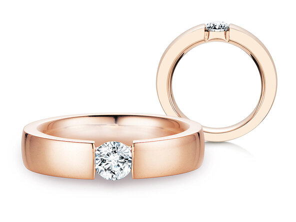 Engagement ring Infinity in 18K rosé gold with diamond 0.50ct G/SI