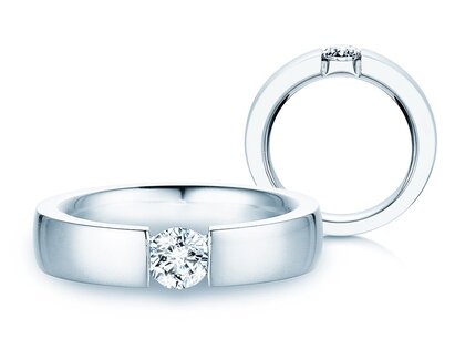 Engagement ring Infinity in platinum 950/- with diamond 0.50ct H/SI
