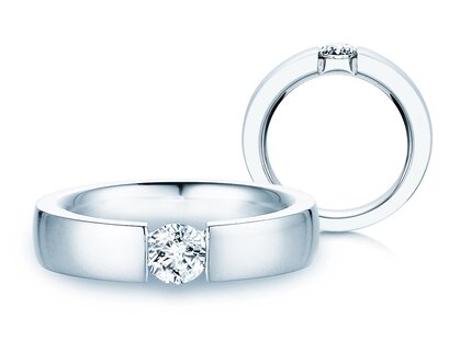 Engagement ring Infinity in 14K white gold with diamond 0.50ct H/SI
