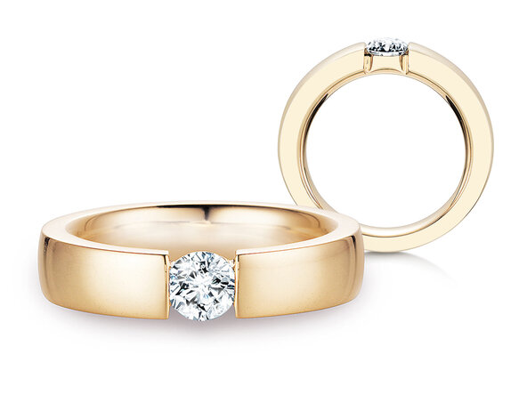Engagement ring Infinity in 14K yellow gold with lab-grown diamond 0.50ct E/VS