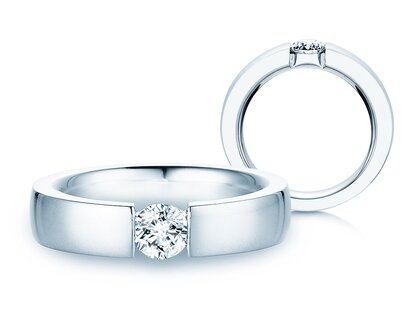 Engagement ring Infinity in 14K white gold with diamond 0.50ct G/SI