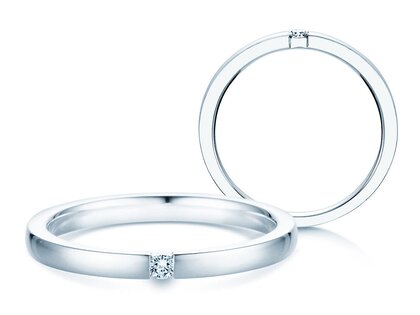 Engagement ring Infinity in silver 925/- with diamond 0.07ct H/SI