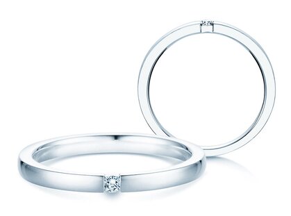 Engagement ring Infinity in 14K white gold with diamond 0.07ct G/SI