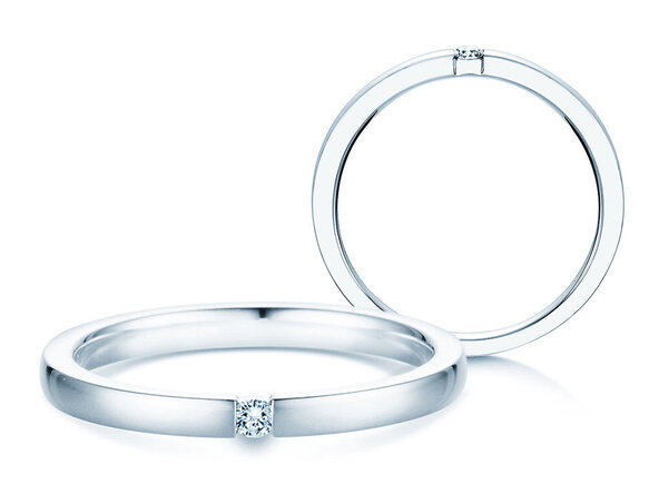 Engagement ring Infinity in silver 925/- with diamond 0.07ct H/SI