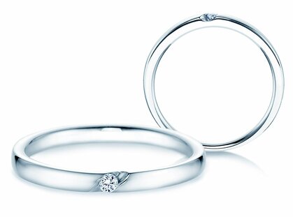 Verlobungsring Italic in Platin 950/- mit Diamant 0,03ct G/SI