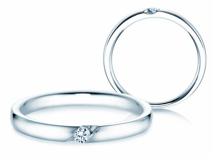 Verlobungsring Italic in Silber 925/- mit Diamant 0,05ct G/SI