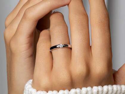 Engagement ring Italic in 9K yellow gold with diamond 0.10ct