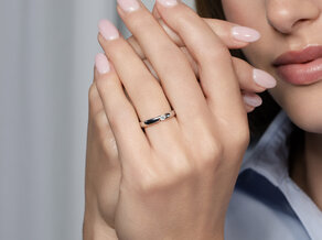Engagement ring Italic in 9K yellow gold with diamond 0.10ct