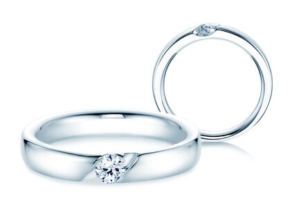 Verlobungsring Italic in Silber 925/- mit Diamant 0,15ct G/SI