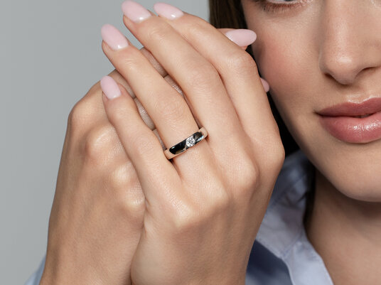 Verlobungsring Italic in Silber 925/- mit Diamant 0,05ct G/SI