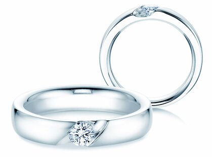 Verlobungsring Italic in Platin 950/- mit Diamant 0,30ct G/SI