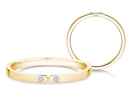 Engagement ring Serenity Diamond in 9K yellow gold with diamonds 0.02ct G/SI