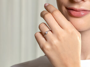 Engagement ring Touch in 18K white gold with diamond 0.23ct D/IF