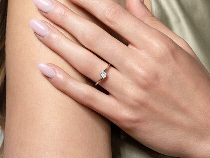 Engagement ring Touch in 18K white gold with diamond 0.23ct D/IF