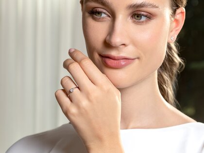 Engagement ring Touch in 18K white gold with diamond 0.23ct D/IF