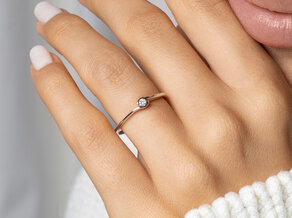 Engagement ring Touch in 18K white gold with diamond 0.04ct G/SI