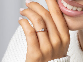Engagement ring Touch in 14K white gold with diamond 0.08ct D/IF