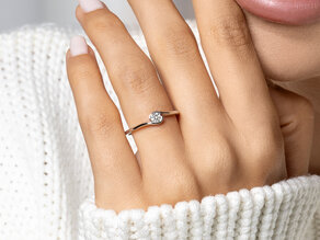Engagement ring Touch in 9K white gold with diamond 0.13ct G/SI