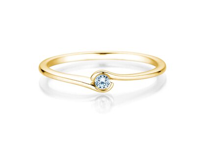 Engagement ring Touch in 14K yellow gold with diamond 0.04ct G/SI