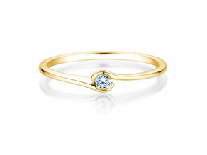 Engagement ring Touch in 14K yellow gold with diamond 0.04ct G/SI