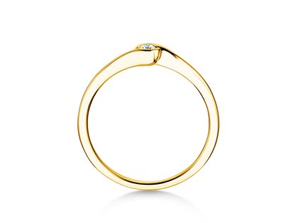 Engagement ring Touch in 14K yellow gold with diamond 0.04ct G/SI