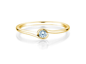 Engagement ring Touch in 14K yellow gold with diamond 0.08ct G/SI