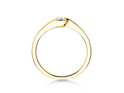 Engagement ring Touch in 14K yellow gold with diamond 0.08ct G/SI