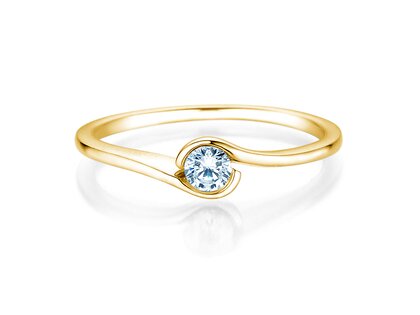 Engagement ring Touch in 14K yellow gold with diamond 0.13ct G/SI