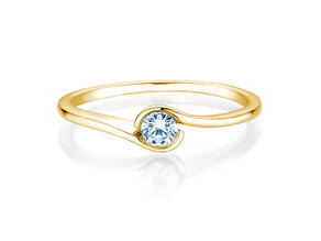 Engagement ring Touch in 14K yellow gold with diamond 0.13ct G/SI