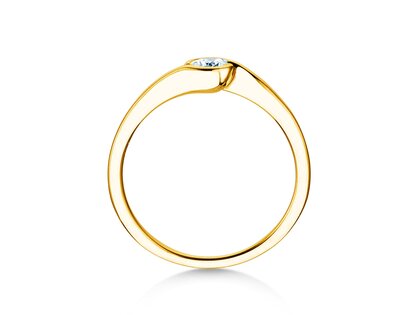 Engagement ring Touch in 14K yellow gold with diamond 0.13ct G/SI