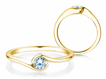 Engagement ring Touch in 9K white gold with diamond 0.30ct H/SI